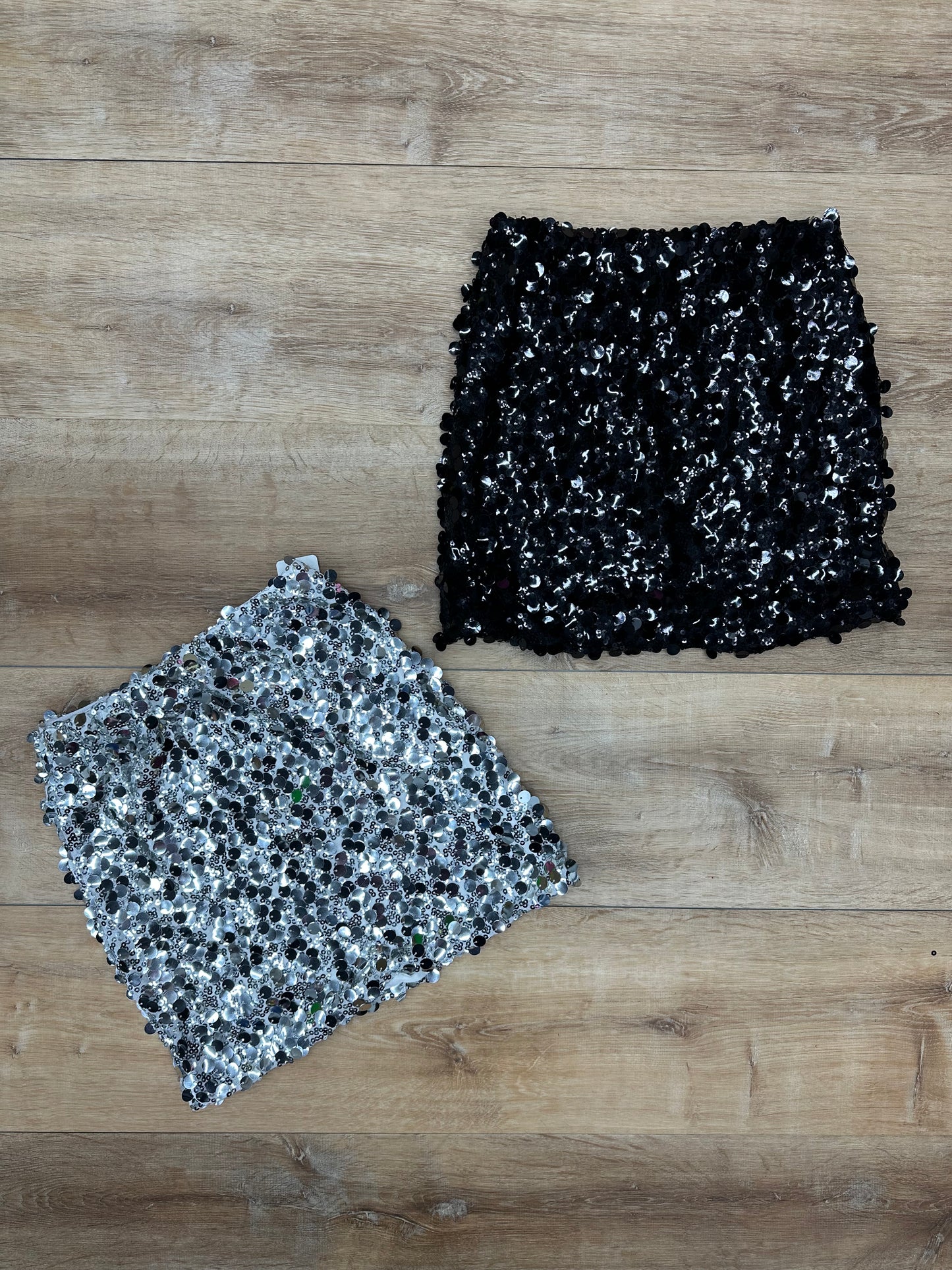 Falda mini color plata