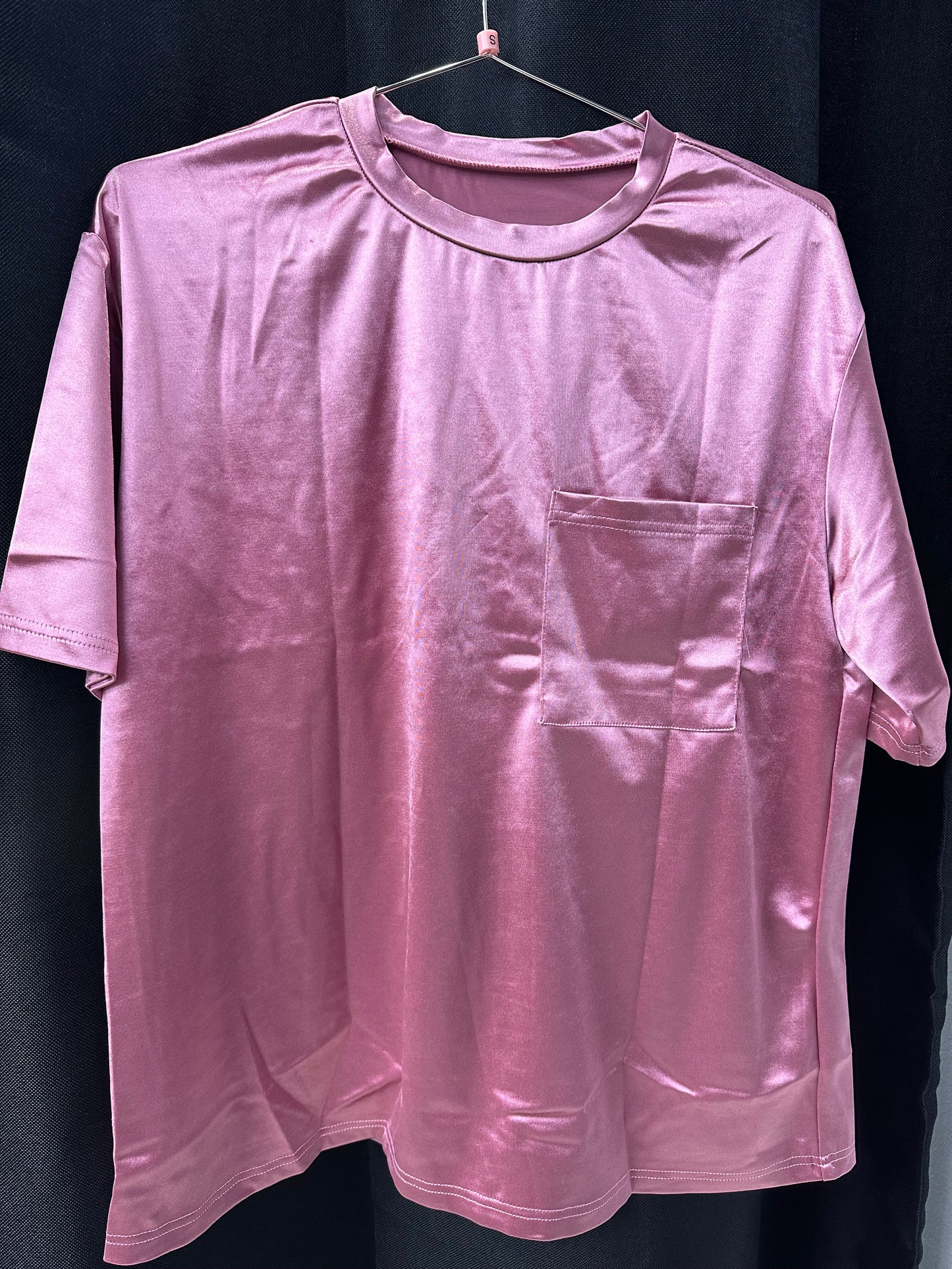 Pink satin blouse