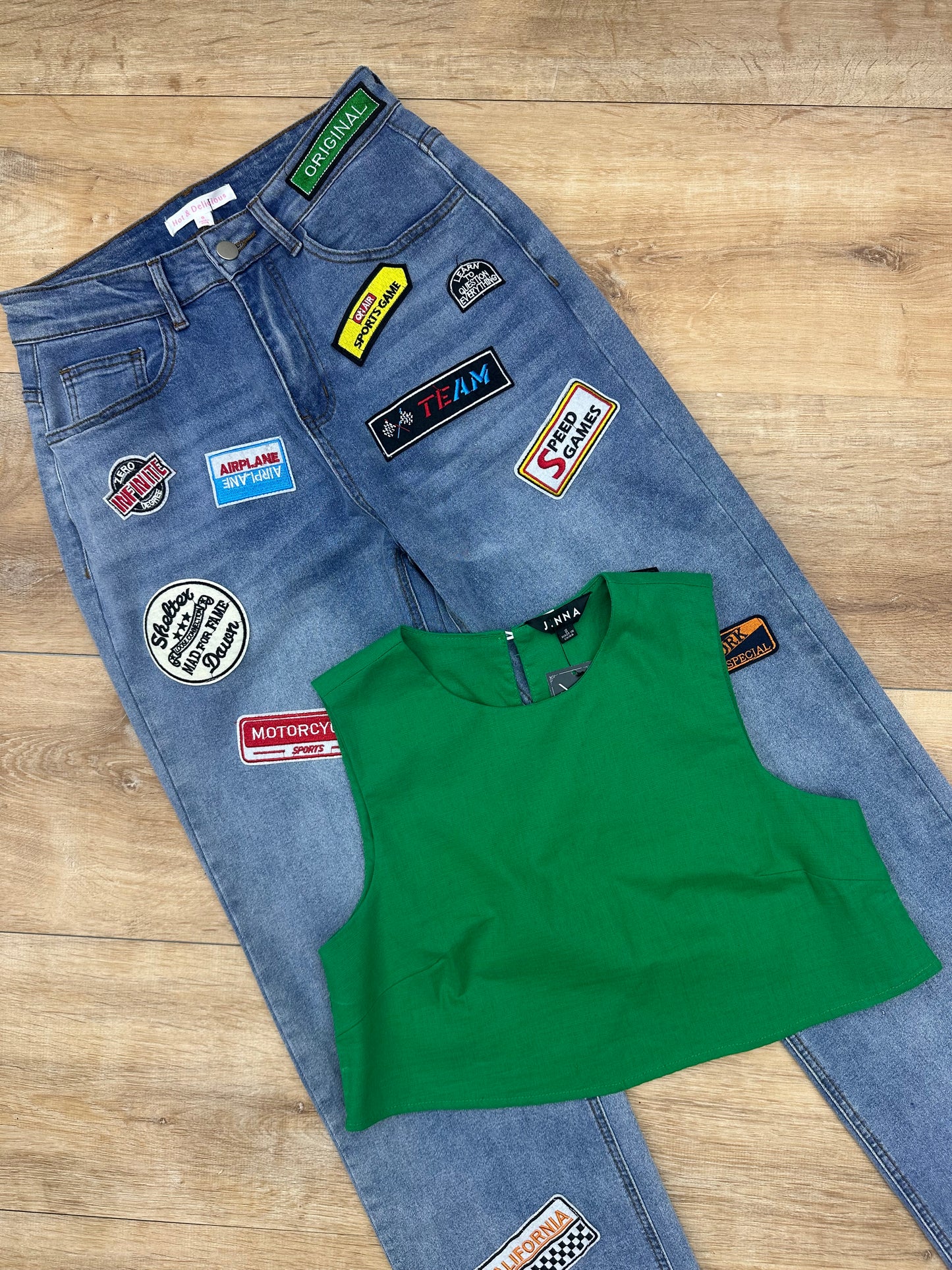 Blusa en hilo color verde