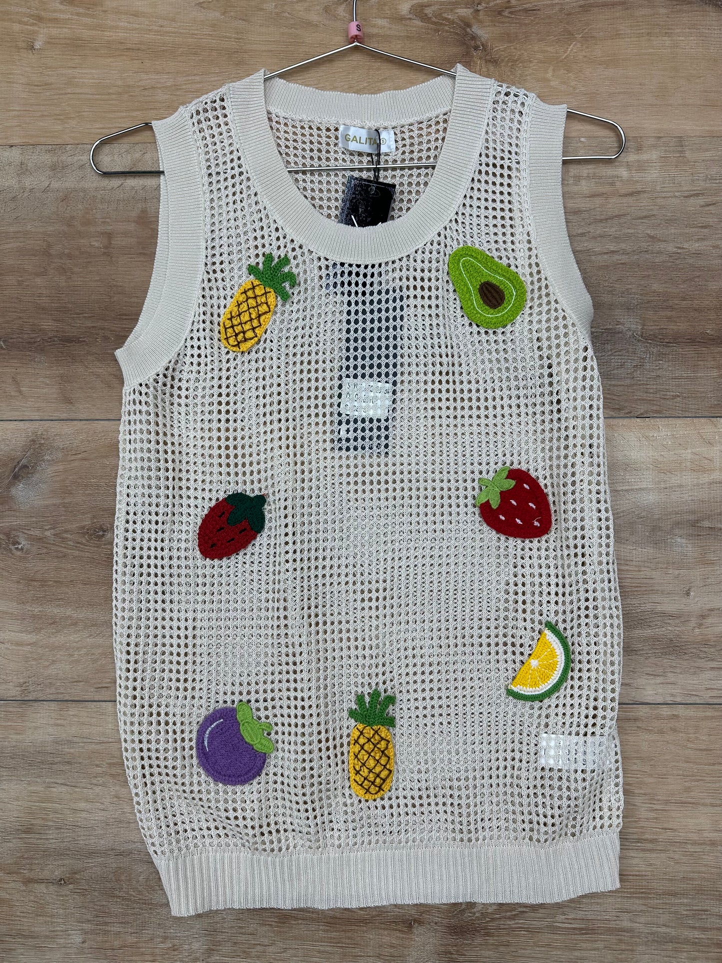 Cream fruit blouse