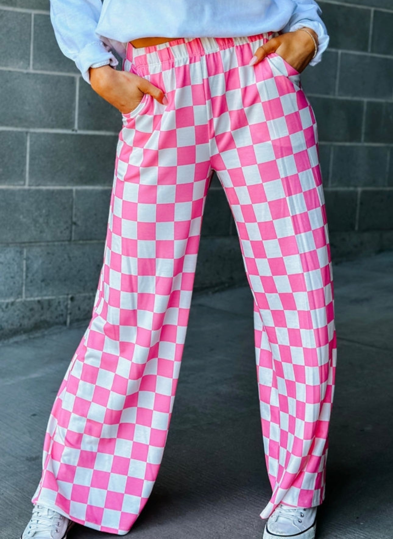 Pantalon checkers rosa