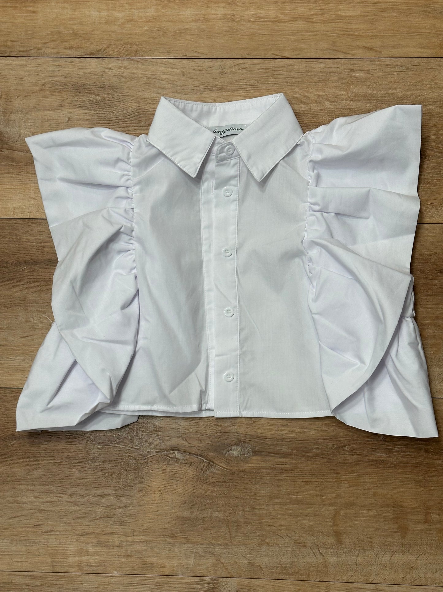 Blusa de vestir corta blanca