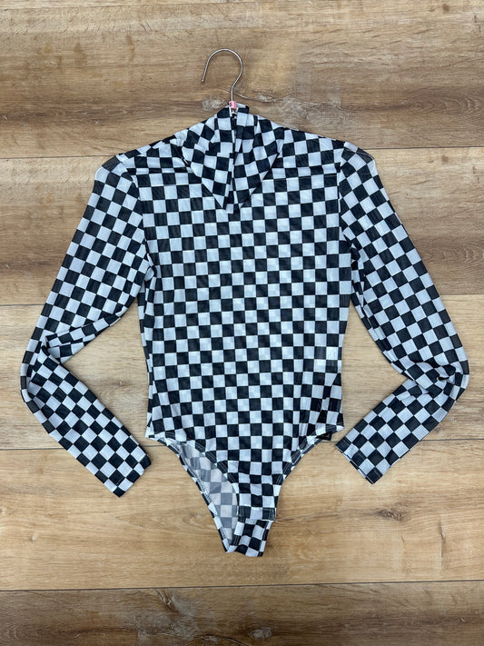 Bodysuit Checkers blanco y negro