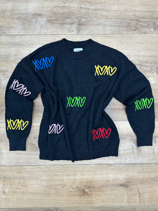 Sudadera xoxo de vestir, negra.