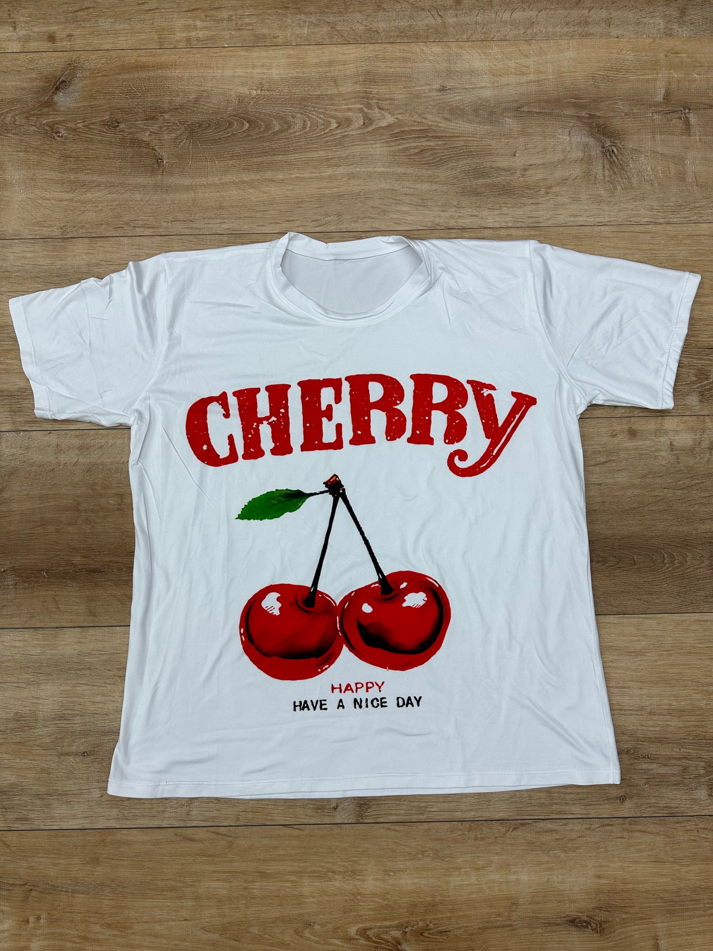 Tshirt blanca overside cherry