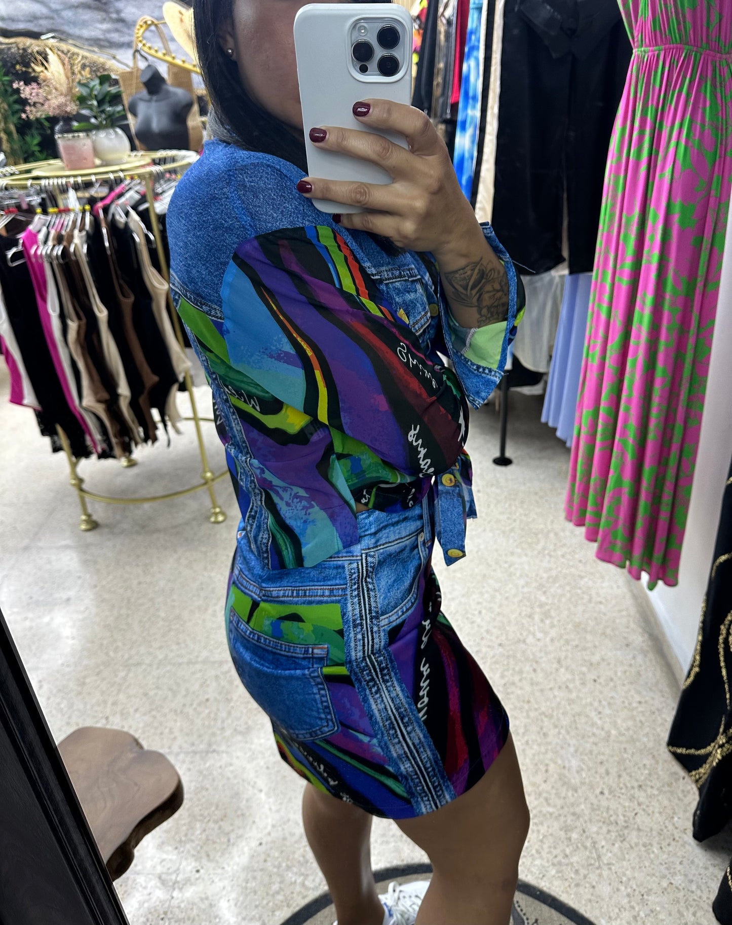 Blusa multicolor, manga largas