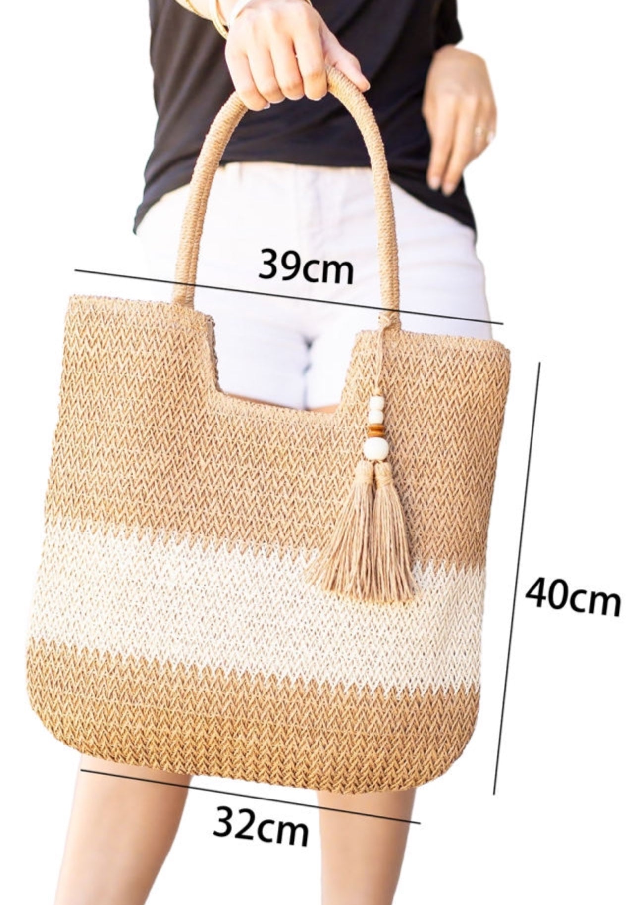 Cartera tejida beige