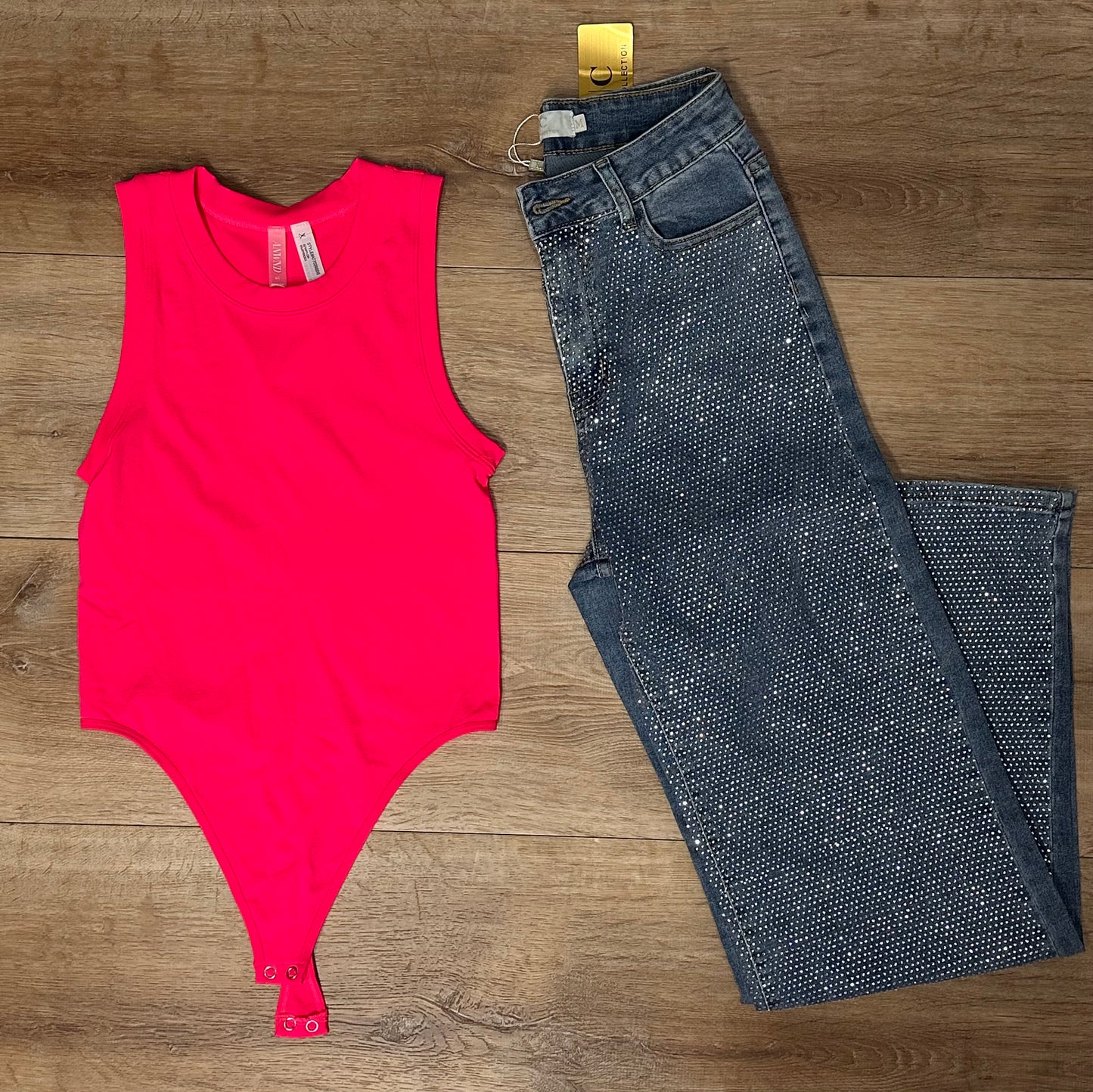 Top bodysuit rosa fosforescente