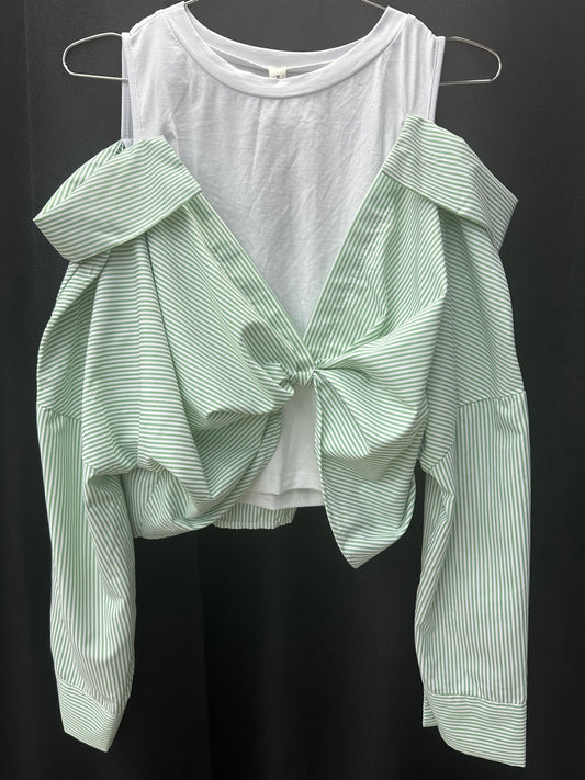 Blusa de botones color verde