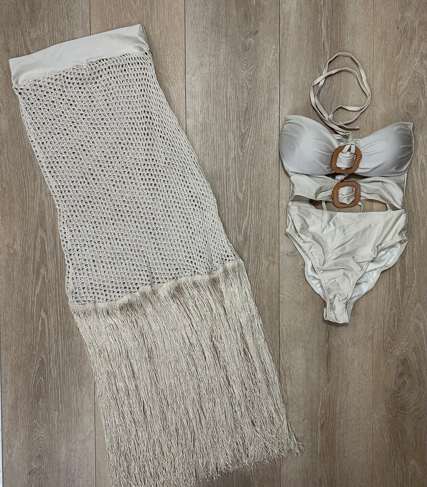 Set de traje de baño beige