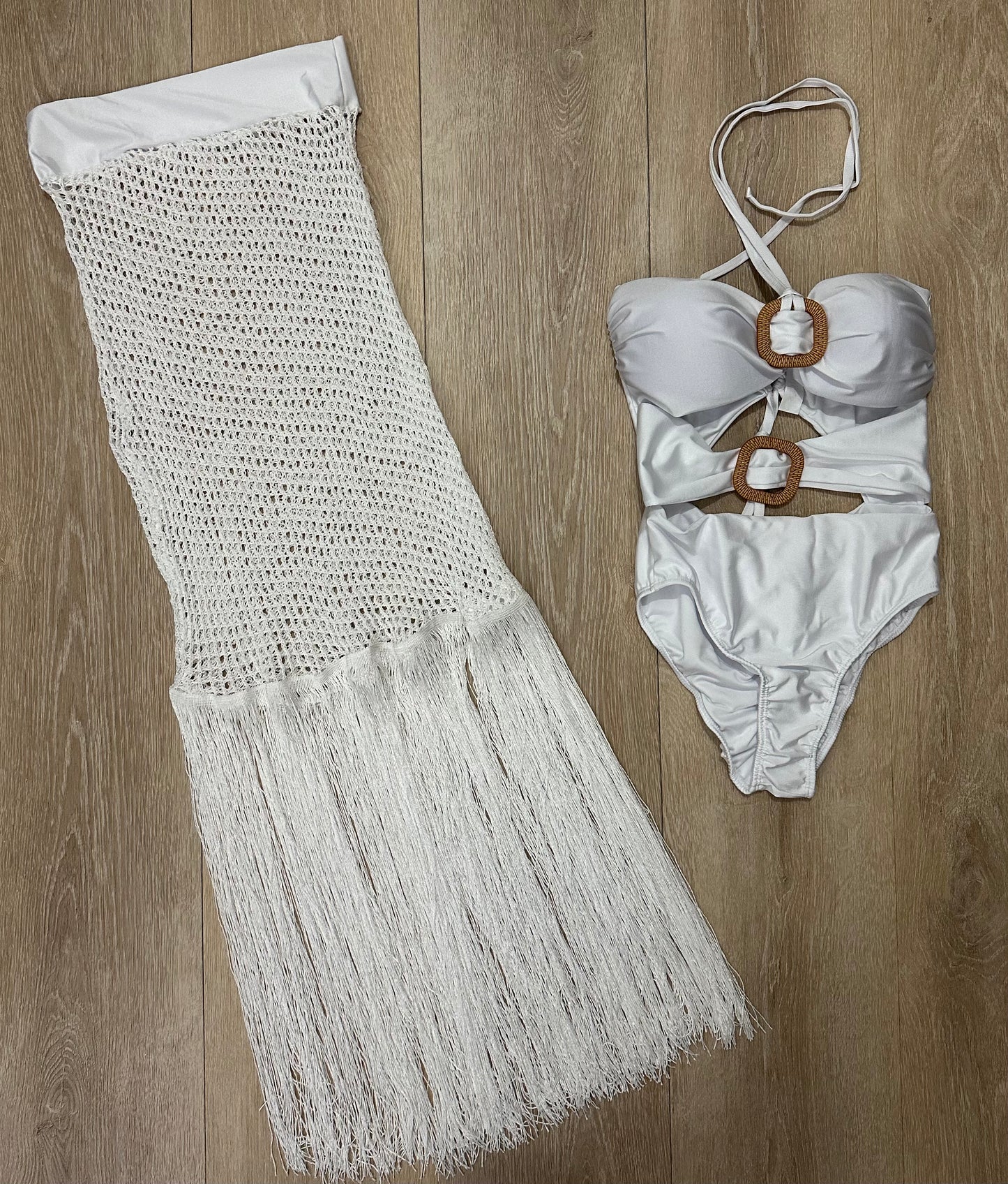 Set de traje de baño blanco