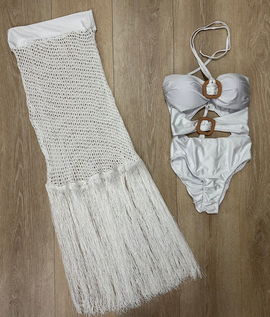 Set de traje de baño blanco