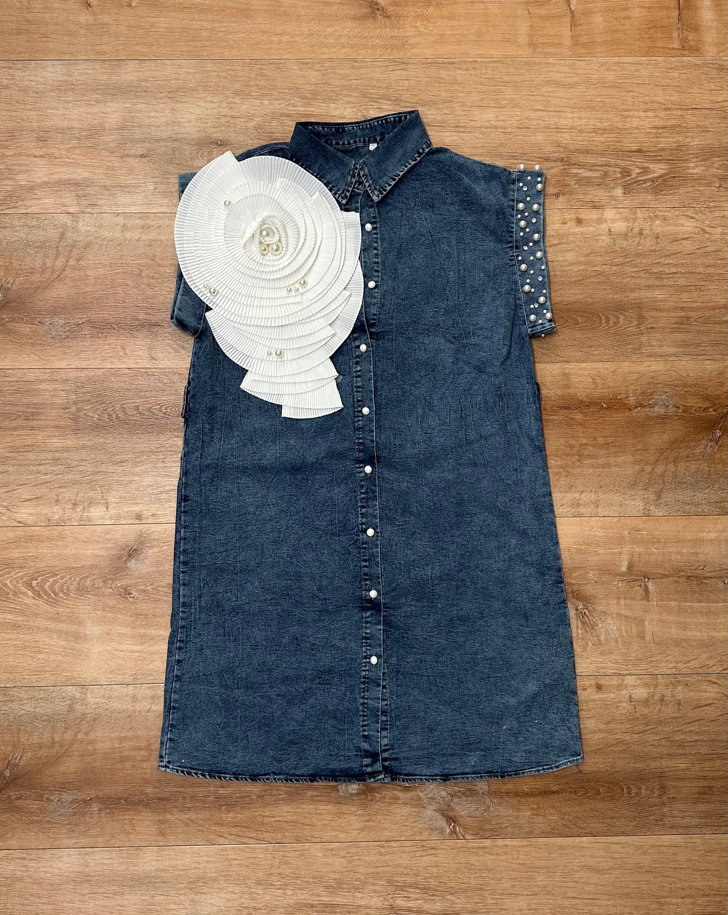 Denim pearl dress